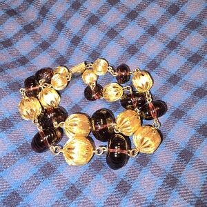 Elegant Gold and Purple Earrings